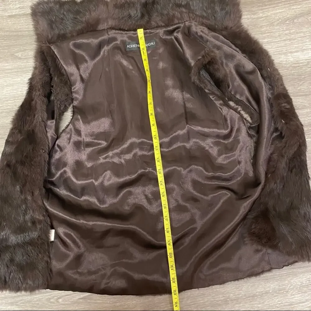Adrienne Landau Rabbit Fur Vest in Brown Size S - Picture 8 of 9